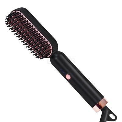 Ready to ship Electric hair straightener brush PTC heater beard finishing brush