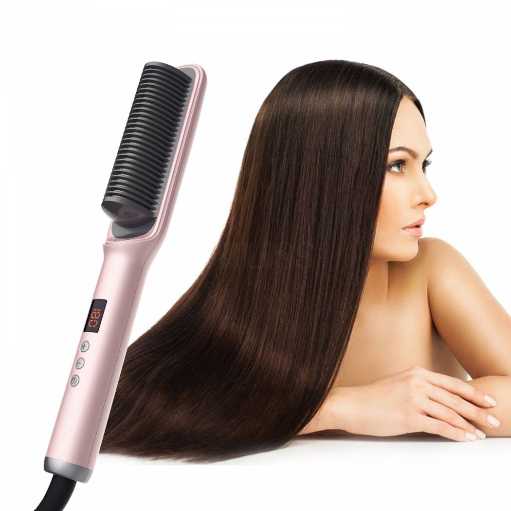 2020 Private Label Hair Straightener Electric Fast Ceramic Hair Straightener comb Hot Air Styler Brush