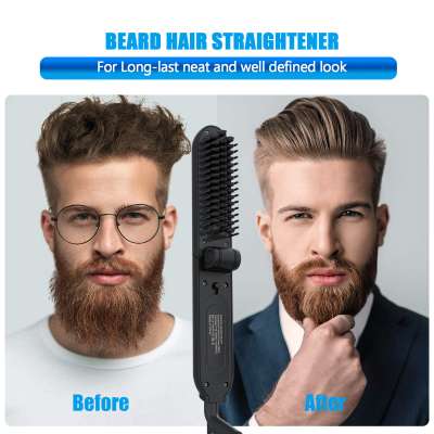 CE ROHS certificated multi-color electric heating foldable hair brush beard straightener comb