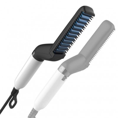 Electric Hair Straightener Styler Men's Quick Hair Styler Comb Curling Iron Flatten Side Straighten Brush