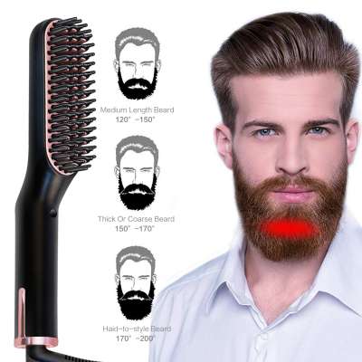 Amazon top selling  3 in 1 Beard Straightener brush stylish electronic hair straightener comb