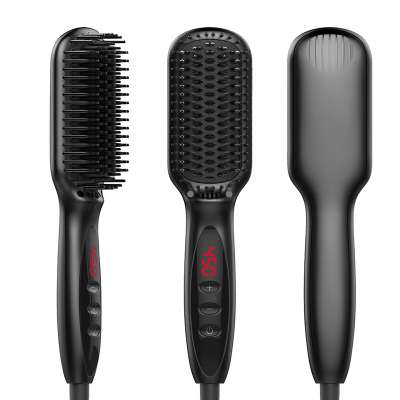 CE approved Electric Beard straightener Dual Voltage 110V-240V hair straightener brush Men Women hair styling massage brush